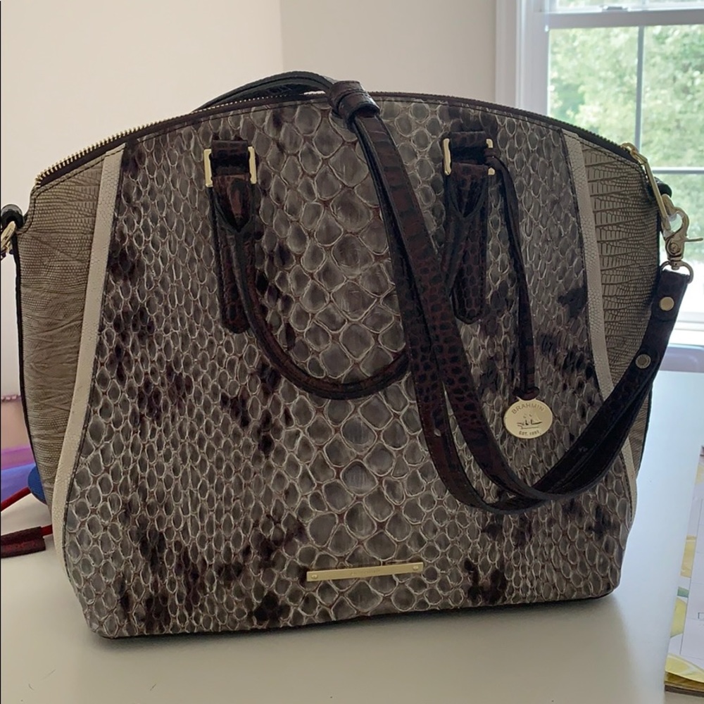 Brahmin Snakeskin Large Duxberry Satchel NWOT